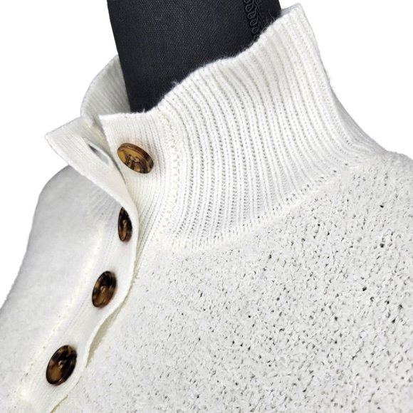 WHITE KNITTED TURTLENECK SWEATER OVERSIZED - Picture 5 of 6